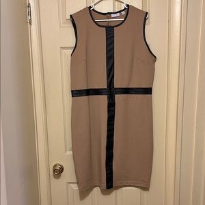 New York & Company Tan and Black Dress